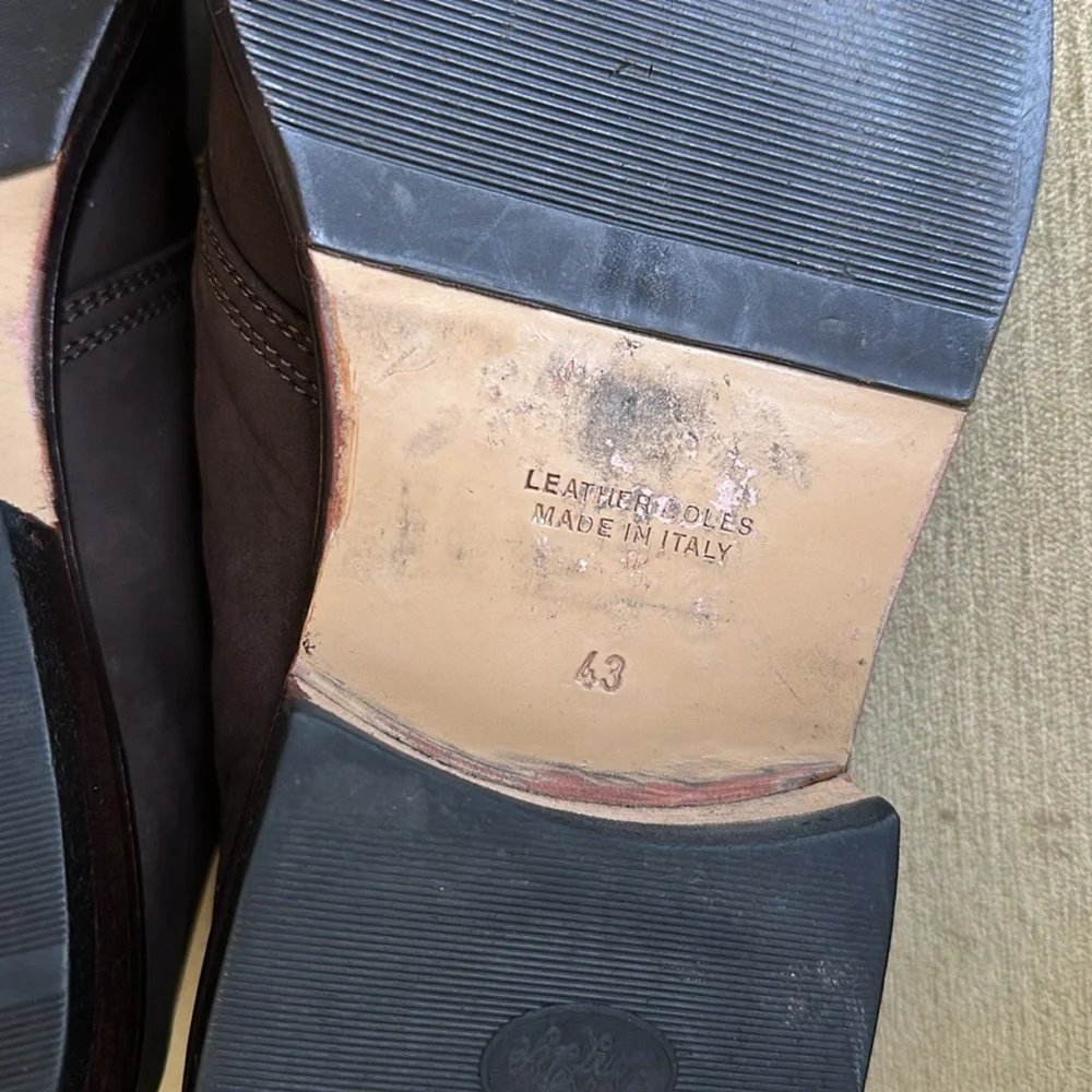 Nobel Shoes Men's Brown Leather Monk Strap Shoe EU 43 US 9.5-10